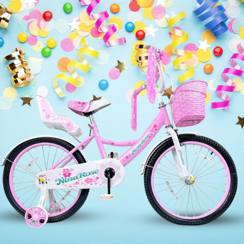 Παιδικό ποδήλατο με βοηθητικές ρόδες 14″ σε ροζ χρώμα, 3-5 ετών, , medium-null