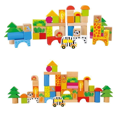Wooden blocks zoo