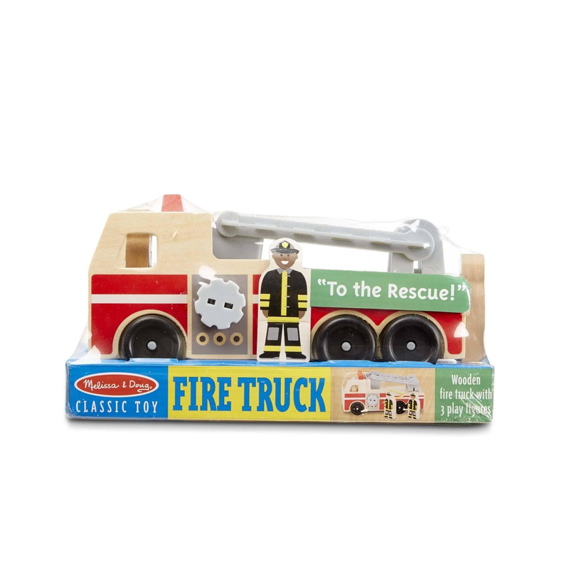 Melissa & doug 19391 classic wooden fire truck play set, , medium image number null