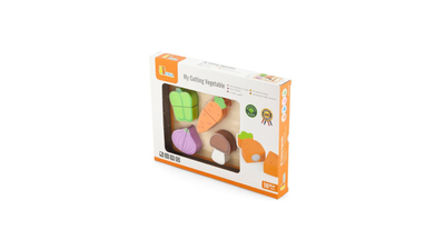 Cutting vegetables in tray "viga toys"