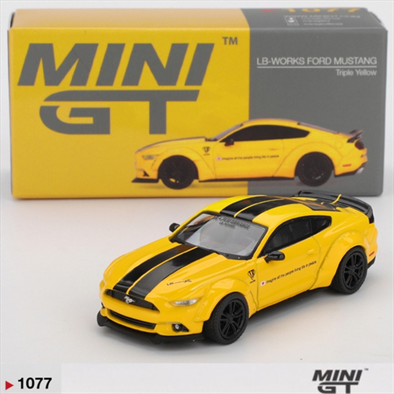 Mini gt 1/64 ford mustang lb-works triple yellow 2015, , medium-null
