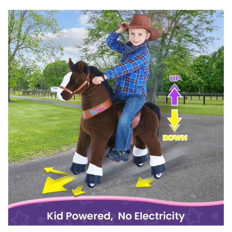 Ponycycle mechanically walking ride-on horse, chocolate - age 7+, , medium image number null