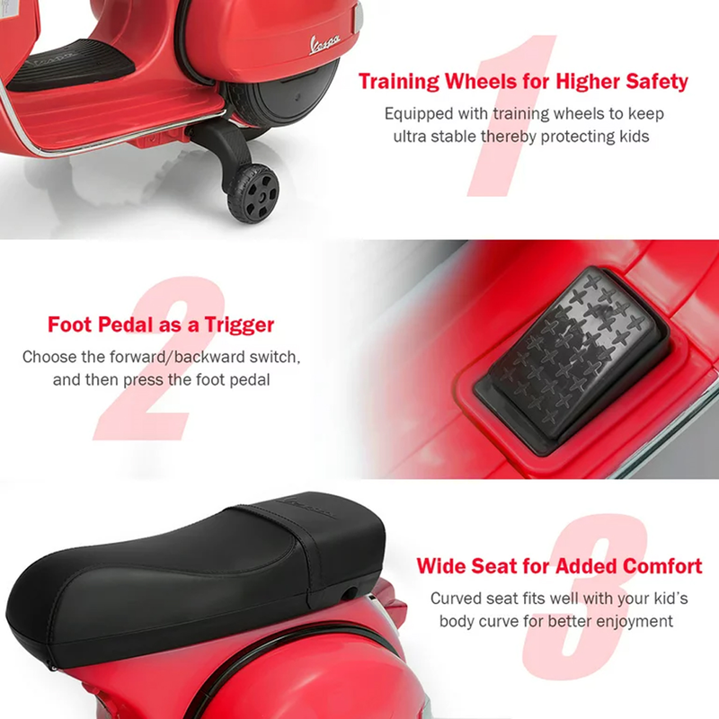 Product image: Kids ride on electric motorcycle vespa 6v px150, , medium-null