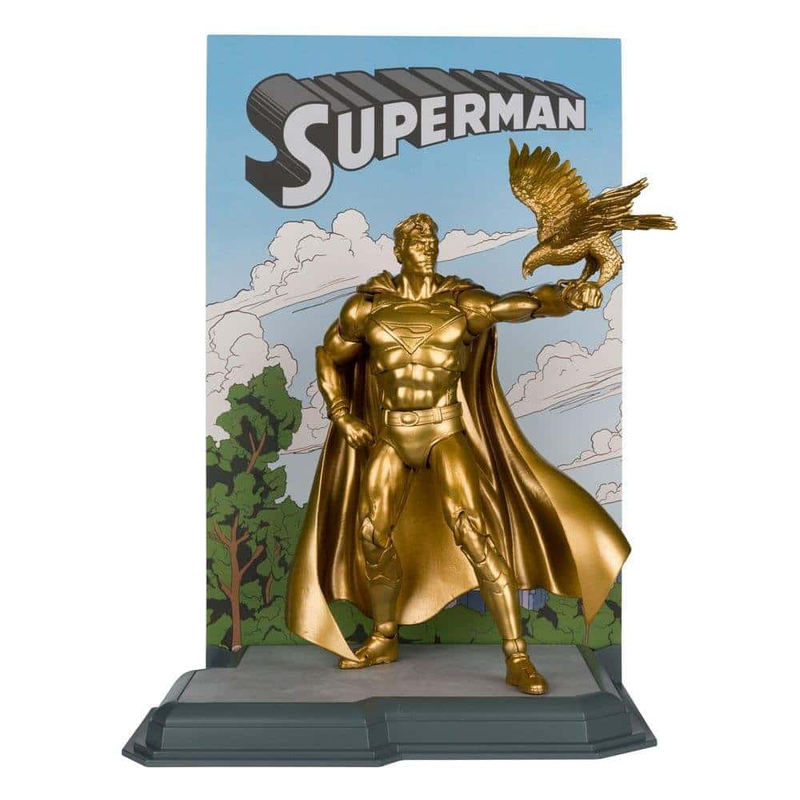 Dc multiverse: gold label - superman (centennial park tribute statue) action figure (18cm) le5800, , medium-null