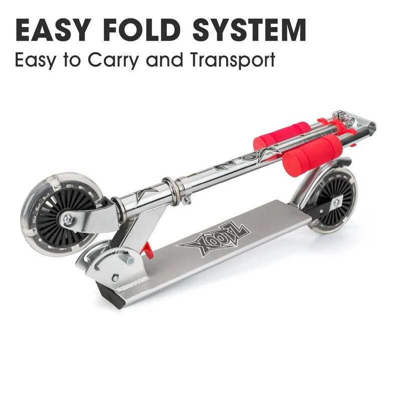 Product image: Xootz light up led folding scooter - red, , medium-null
