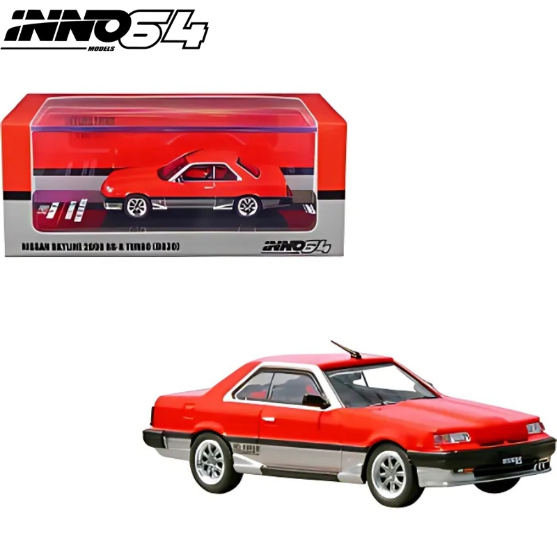 Product image: Inno models 1/64 nissan skyline 2000 turbo rs-x dr30, red/silver with chrome rims, , medium-null