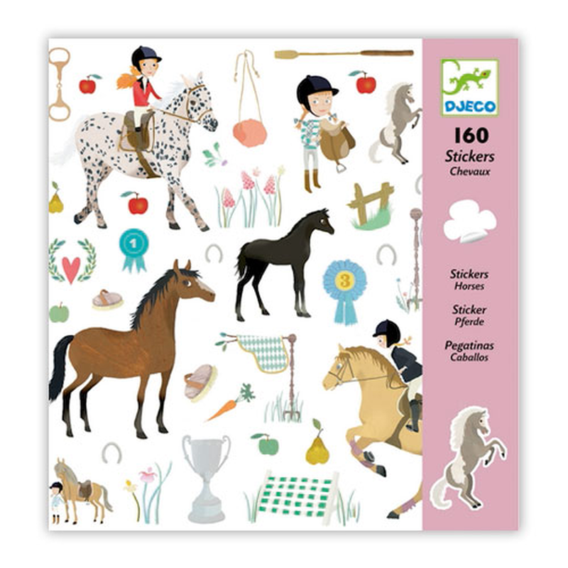 Djeco stickers - horses, , medium-null