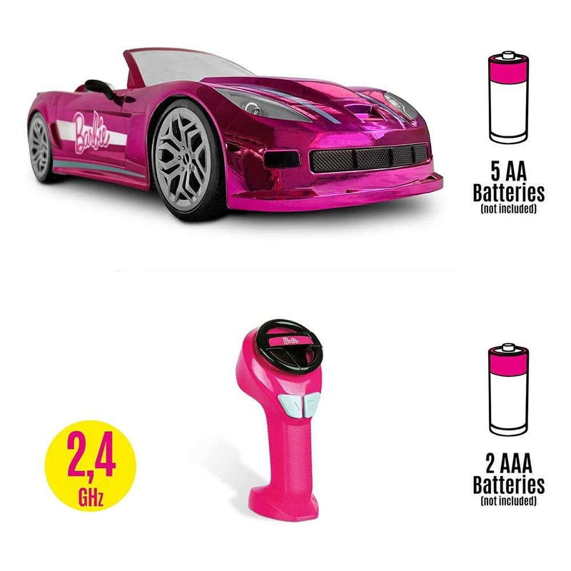 Barbie r/c dream car 2.4GHz chromed pink, , medium-null
