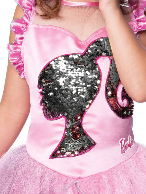 Barbie princess child pink dress with sequins and tiara-null
