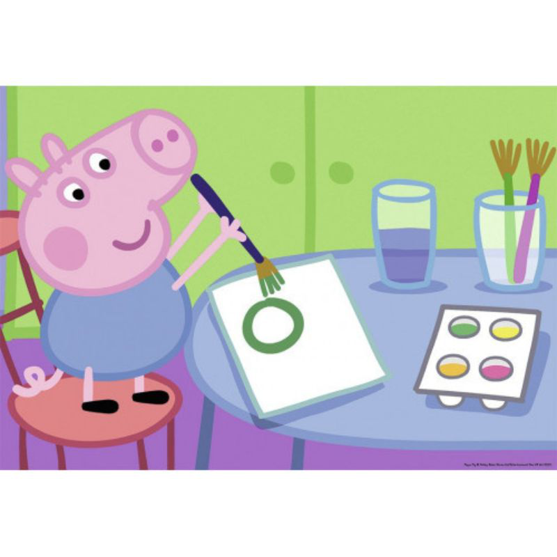 Ravensburger 2x24 pcs puzzle peppa pig in art class  09099, , medium-null