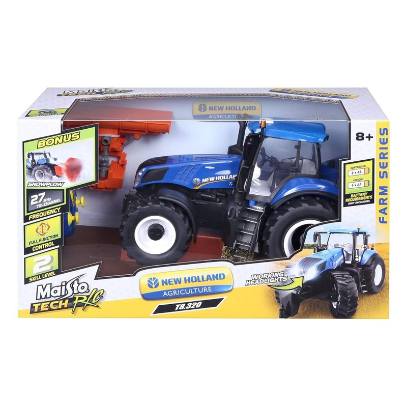 Product image: Maisto tech 82722 τηλεκατευθυνόμενο τράκτερ με εκχιονιστική λεπίδα r/c new holland τρακτέρ , , medium-null