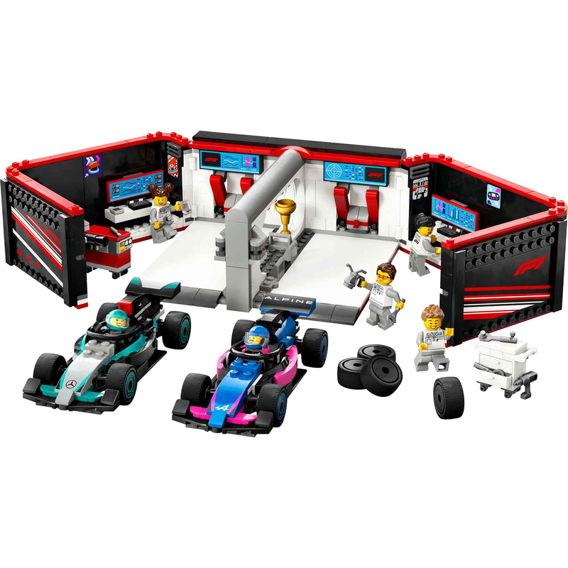 Lego city f1 garage & mercedes-amg & alpine cars 60444 for ages 7+ 678pcs, , medium-null