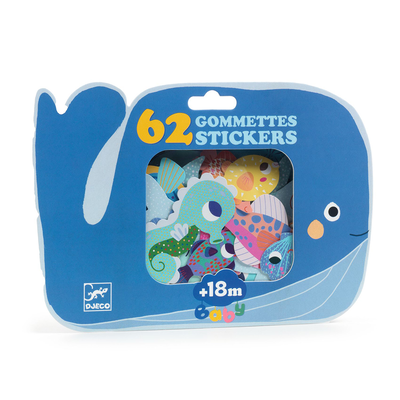 Sea animals - 62 baby stickers, , medium
