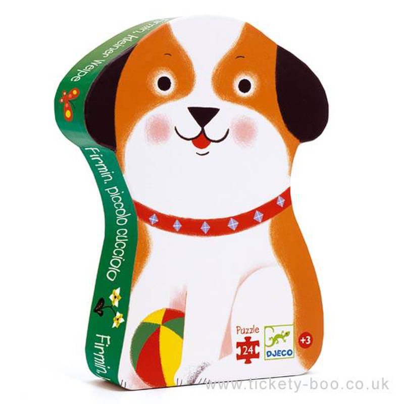 Firmin, little puppy 24pcs silhouette puzzle by djeco, , medium-null