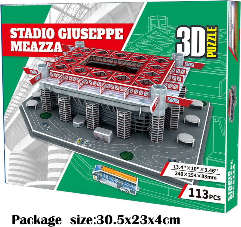 3d puzzle giuseppe meazza stadium - inter milan 113pcs, , medium image number null