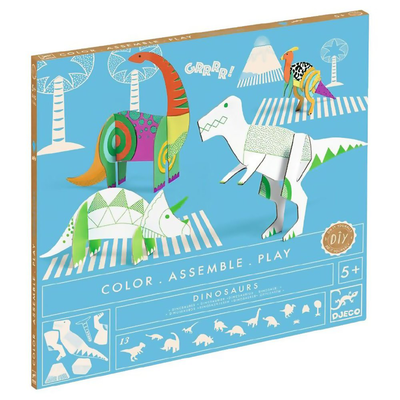 Dinosaurs - color and assemble, , medium