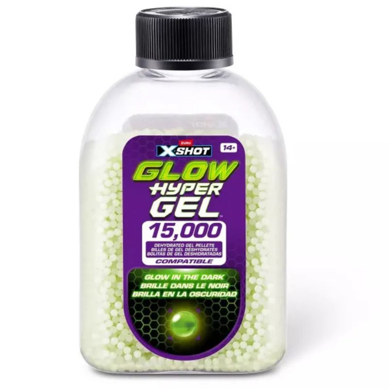 Zuru x-shot hyper gel glow in the dark 1500pk refill darts 36785, , medium-null