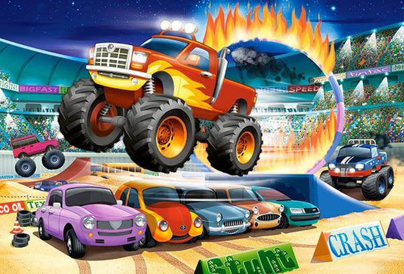 Castorland 40 piece jigsaw puzzle - jumping monster truck, , medium-null