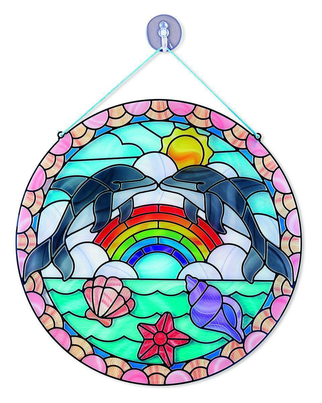 Melissa & doug stained glass dolphin craft sticker kit, , medium image number null