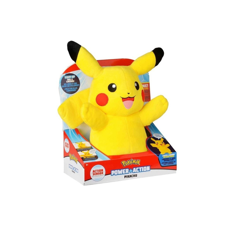 Pokemon pikachu power action plush 25cm, , medium-null