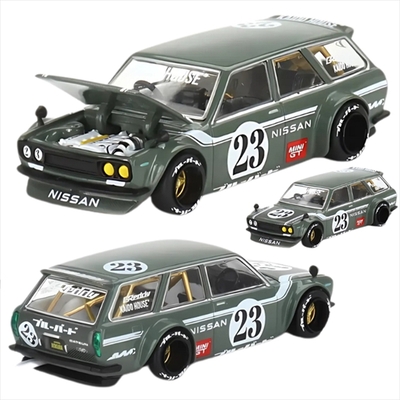 Mini gt 1/64 kaido house nissan kaido510 carbon fiber v3, green, , medium
