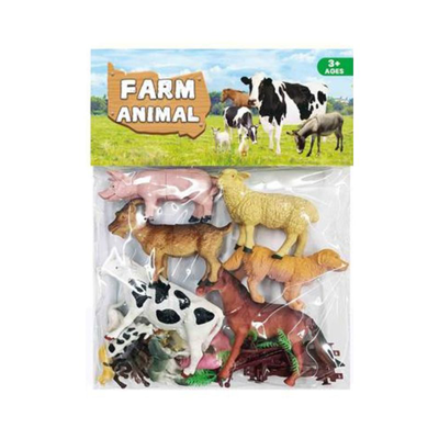 18pcs farm animals with fence trees, , medium
