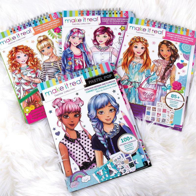 Make it real fashion design stickers & sketchbook: pastel pop!, , medium-null