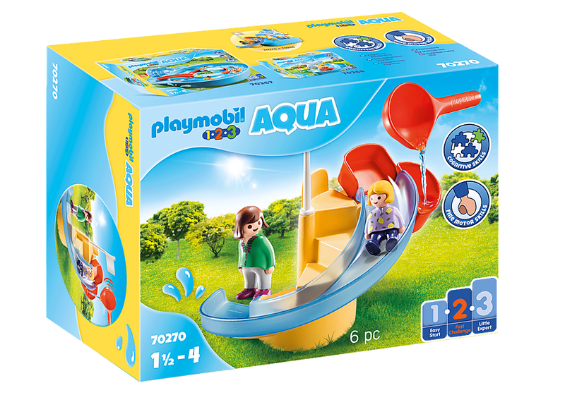 Playmobil 70270 - 1.2.3 aqua water slide, , medium-null