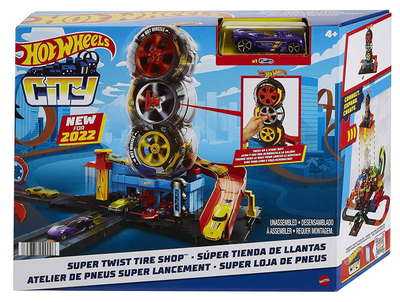 Hot wheels hdp02 city super twist tire shop playset, , medium