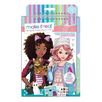 Make it real fashion design stickers & sketchbook: pretty kitty, , medium