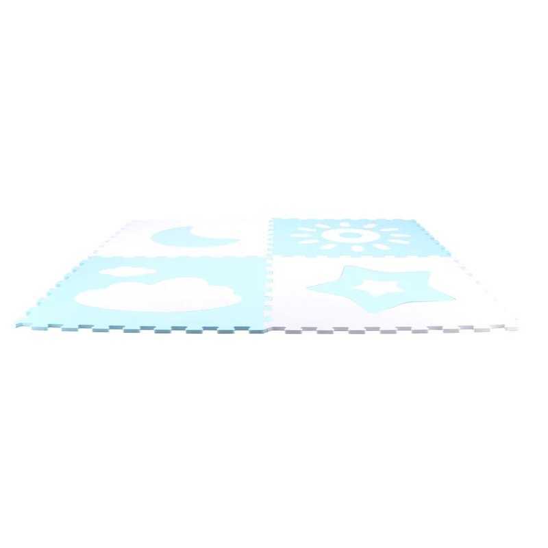 Product image: Sunta κλασσικό χαλάκι παζλ 4 τεμαχίων 60x60x1cm λευκό/μπλέ, , medium-null