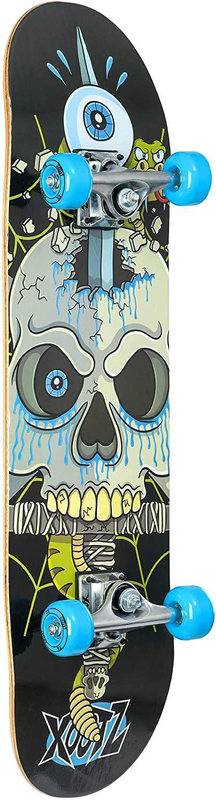 Xootz double kick 31-inch trick skateboard, snake skull, , medium image number null
