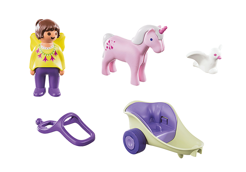 Playmobil 70401 1.2.3 unicorn carriage with fairy for 18+ months, , medium-null