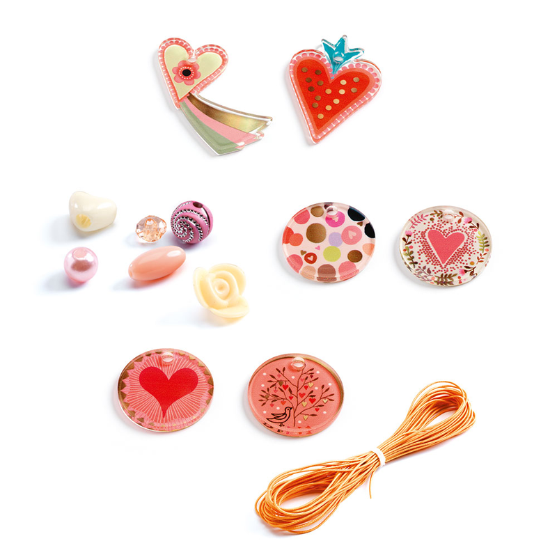 Djeco design needlework - beads and jewellery hearts, , medium-null