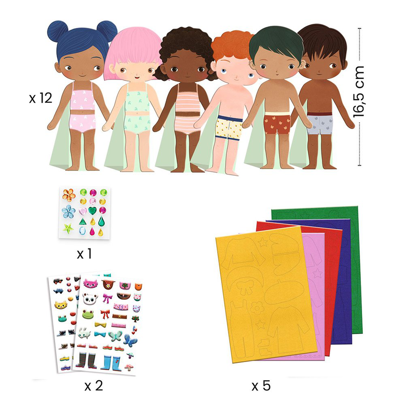 Characters to dress up felt collage, , medium image number null