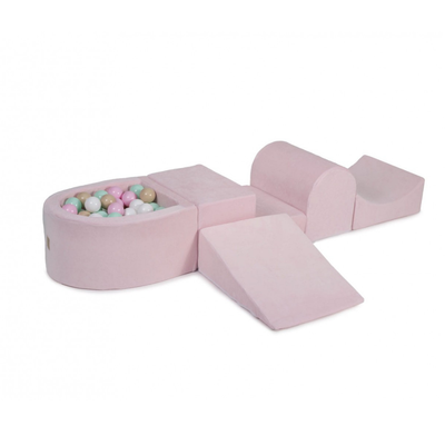 Meowbaby® foam playset with ball pit light pink + 100 balls pastel pink, , medium
