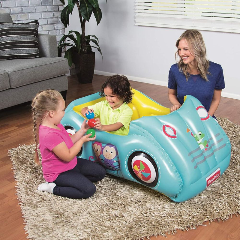 Bestway fisher-price φουσκωτό αυτοκινητάκι 119 x 79 x 51 cm με 25 χρωματιστές μπάλες, , medium-null