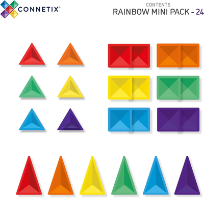 Connetix magnetic tiles rainbow mini pack 24 pc, , medium
