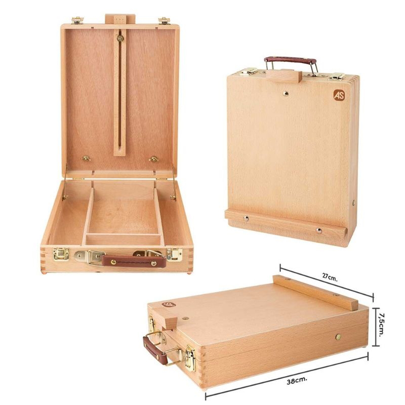 Happihobbi 5-in-1 painting workshop with wooden case-easel, , medium-null