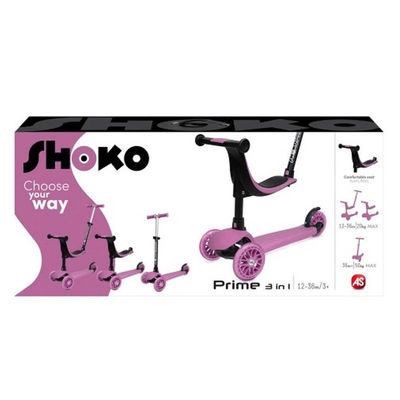 Shoko kids scooter convertible 3 in 1 pink, , medium