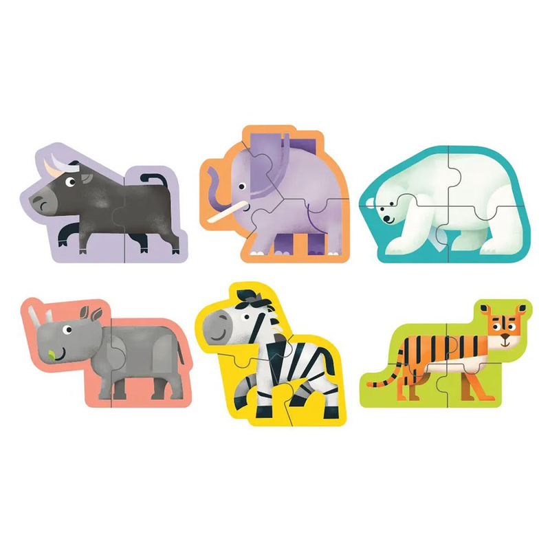 6 shaped puzzles - wild animals, , medium image number null