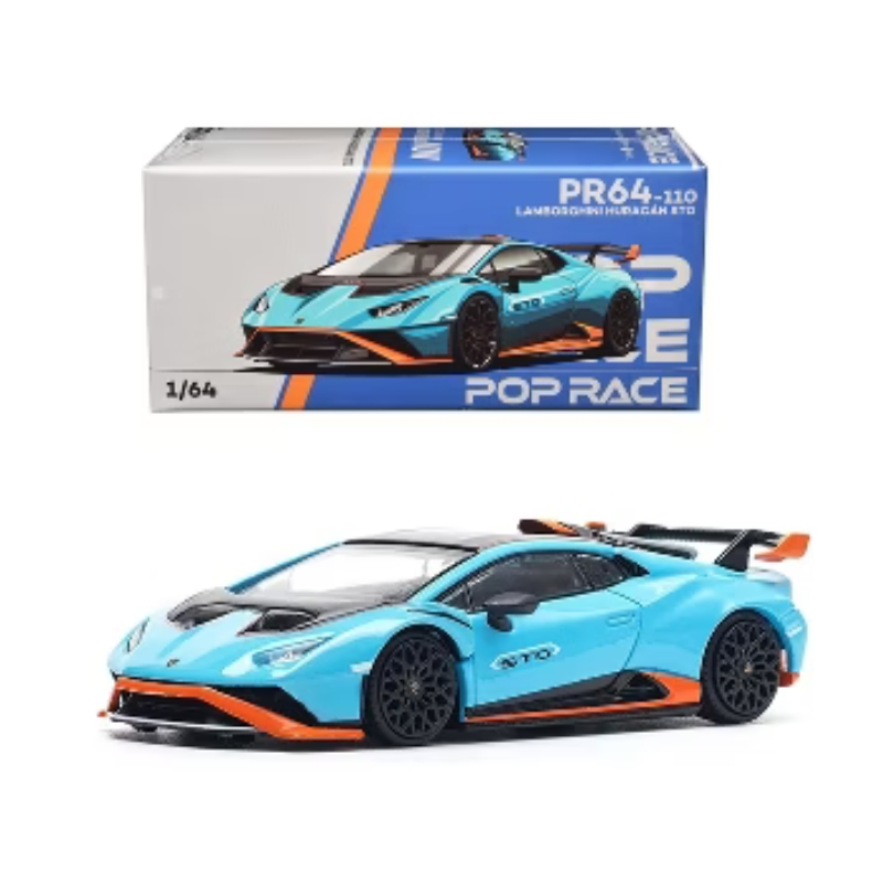Pop race 1/64 lamborghini huracan, sto blu laufey/arancio xanto, , medium-null