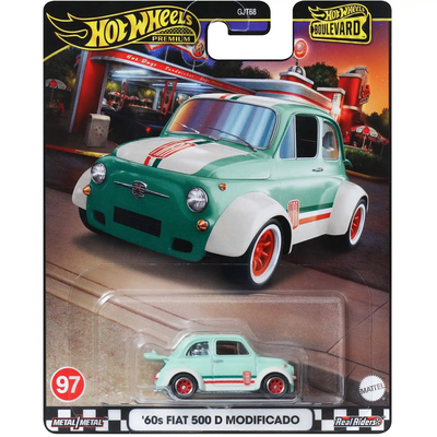 Hot wheels 1:64 '60s fiat 500 d modificado – car culture premium boulevard #97 hrt65 gjt68, , medium