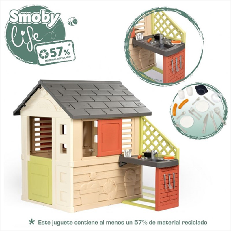 Smoby life nature playhouse + kitchen 7600810739, , medium-null