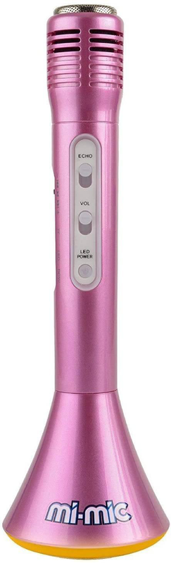Mi-mic karaoke microphone speaker with wireless bluetooth and led lights, pink, , medium image number null