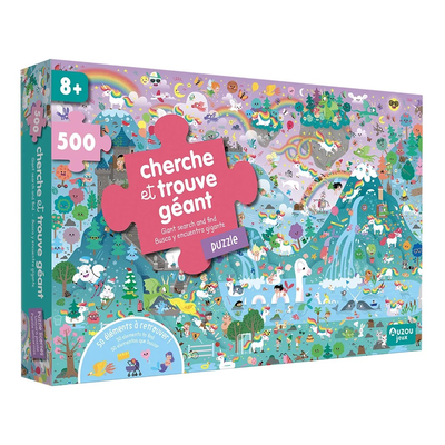 Giant search n find puzzle - 500pcs - unicorns