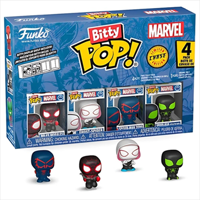 Funko bitty pop! 4-pack: spider-man - miles morales, ghost-spider, spider-man 2099, spider-man steal, , medium