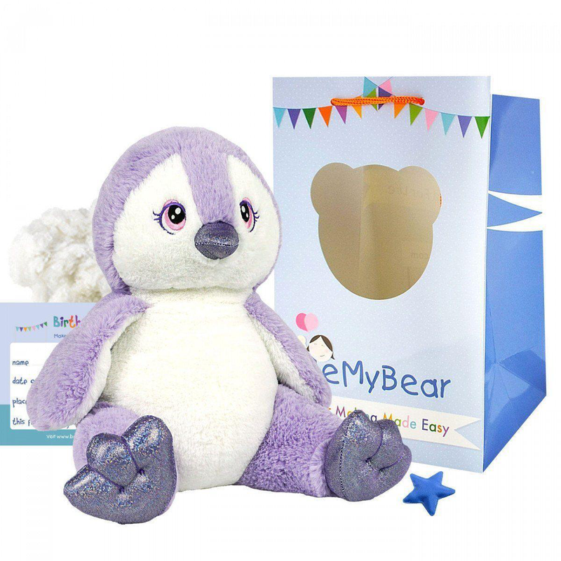 The bear factory 60557 purple penguin plush, , medium-null
