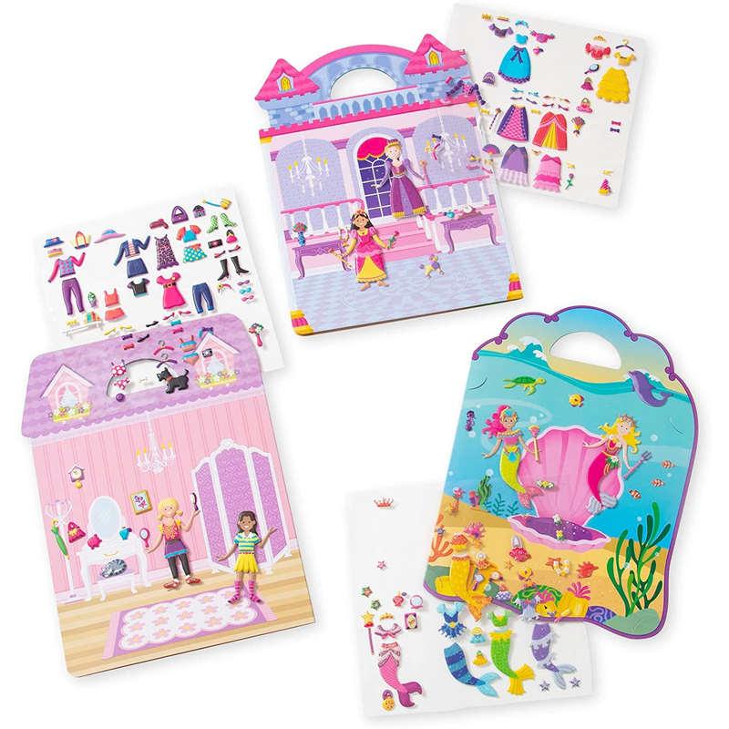 Melissa & doug set of 3 puffy sticker activity books, , medium-null