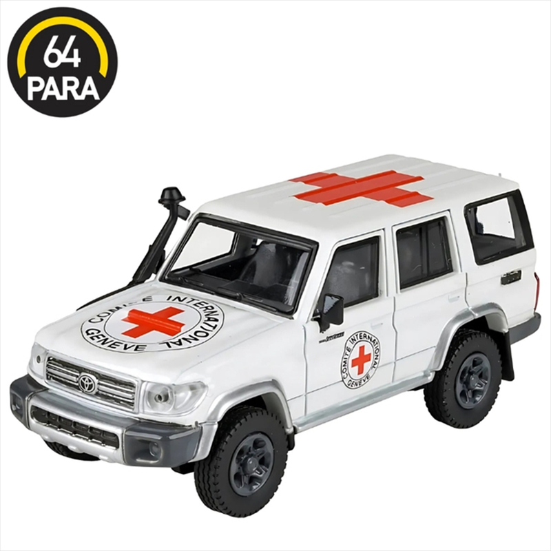 Para64 1/64 2014 toyota land cruiser lc76 red cross, white/red left hand drive, , medium-null